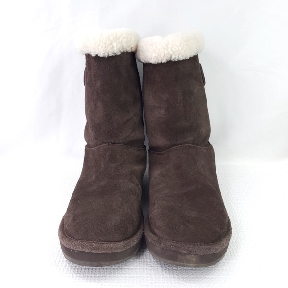 Michael Kors Size 10 MK Brown
Suede Leather Winter Boots Sheep
Fur Lined Booties - Picture 8 of 12